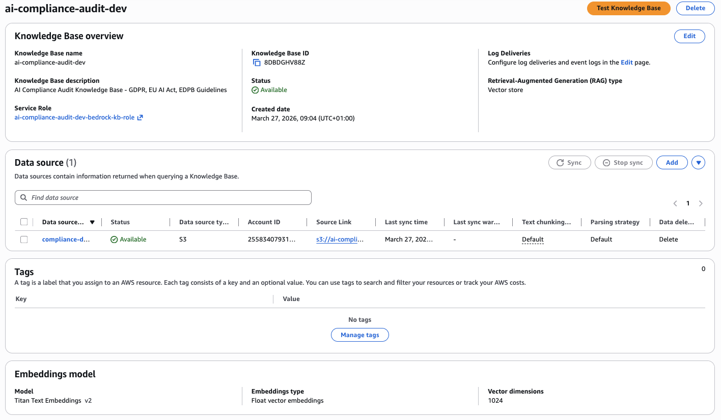 Bedrock Knowledge Base Configuration