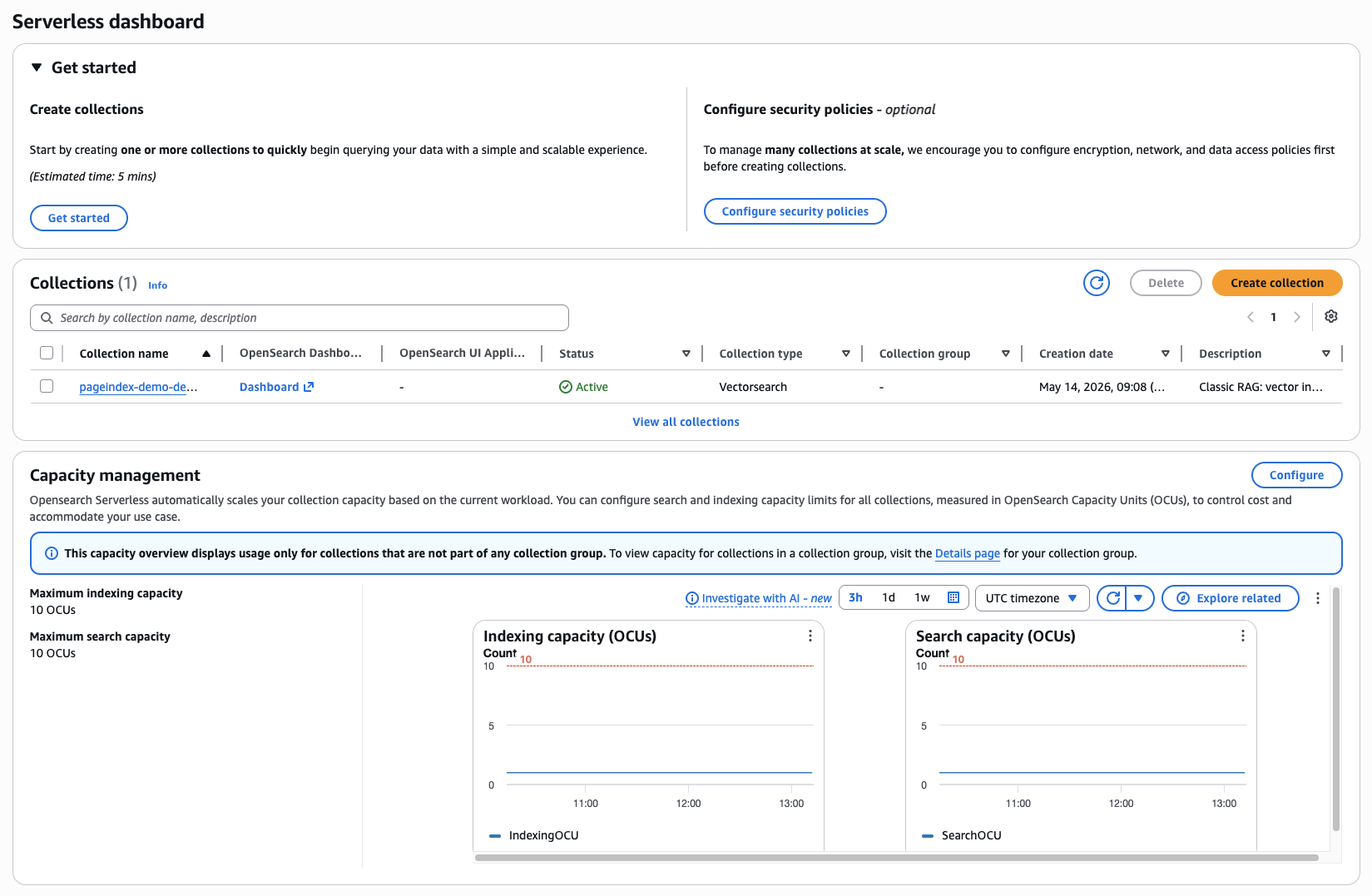 OpenSearch Serverless — vectors collection