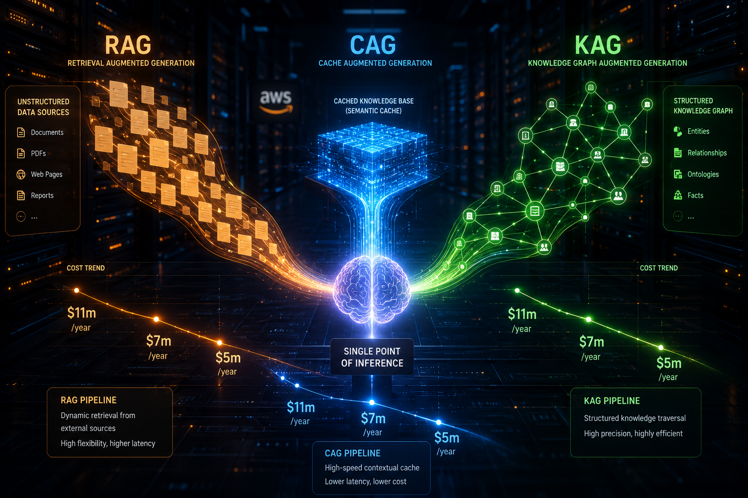 RAG vs CAG vs KAG Token Savings