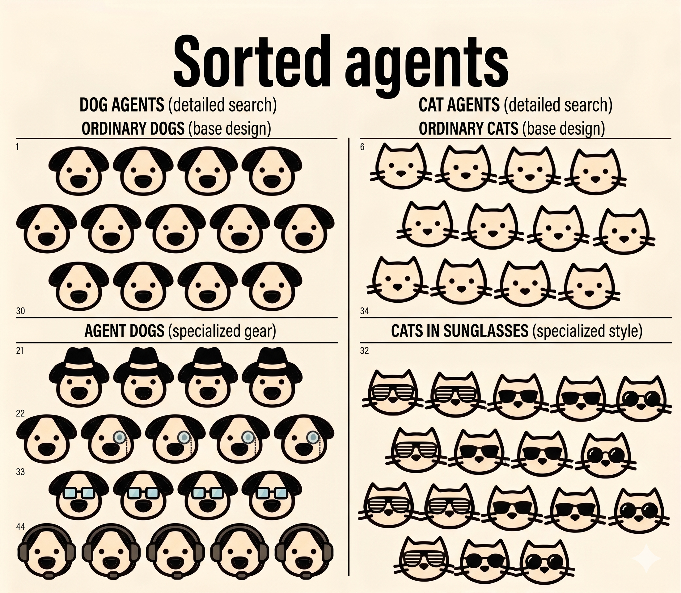 Sorted Agents - Organized by tier and complexity